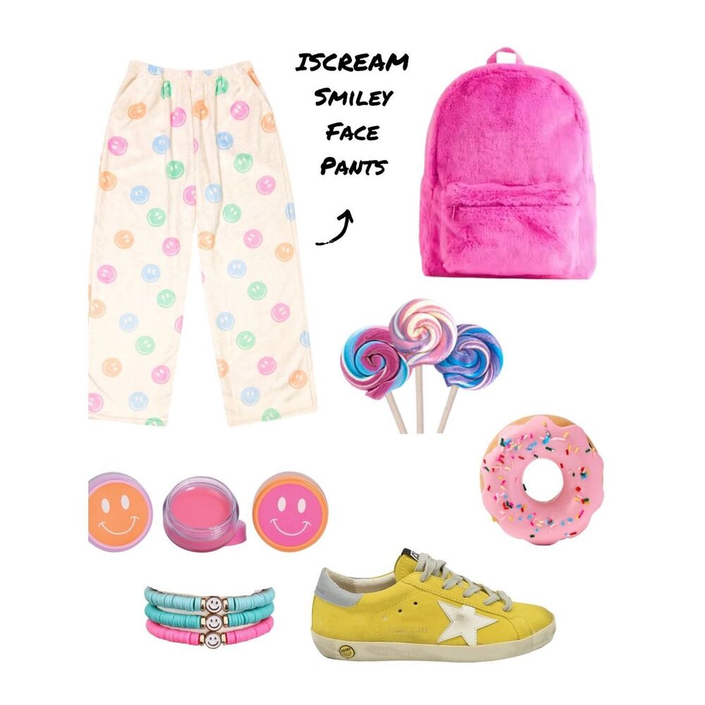 ISCREAM Kids Smiley Face Plush Pants